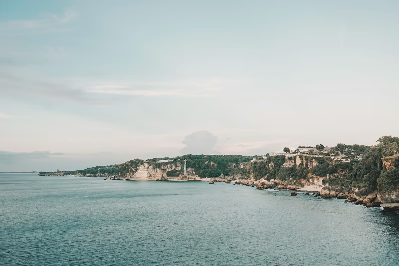 Limestone cliffs and small beaches along the Bukit Peninsula coast near Balangan, south of Jimbaran
