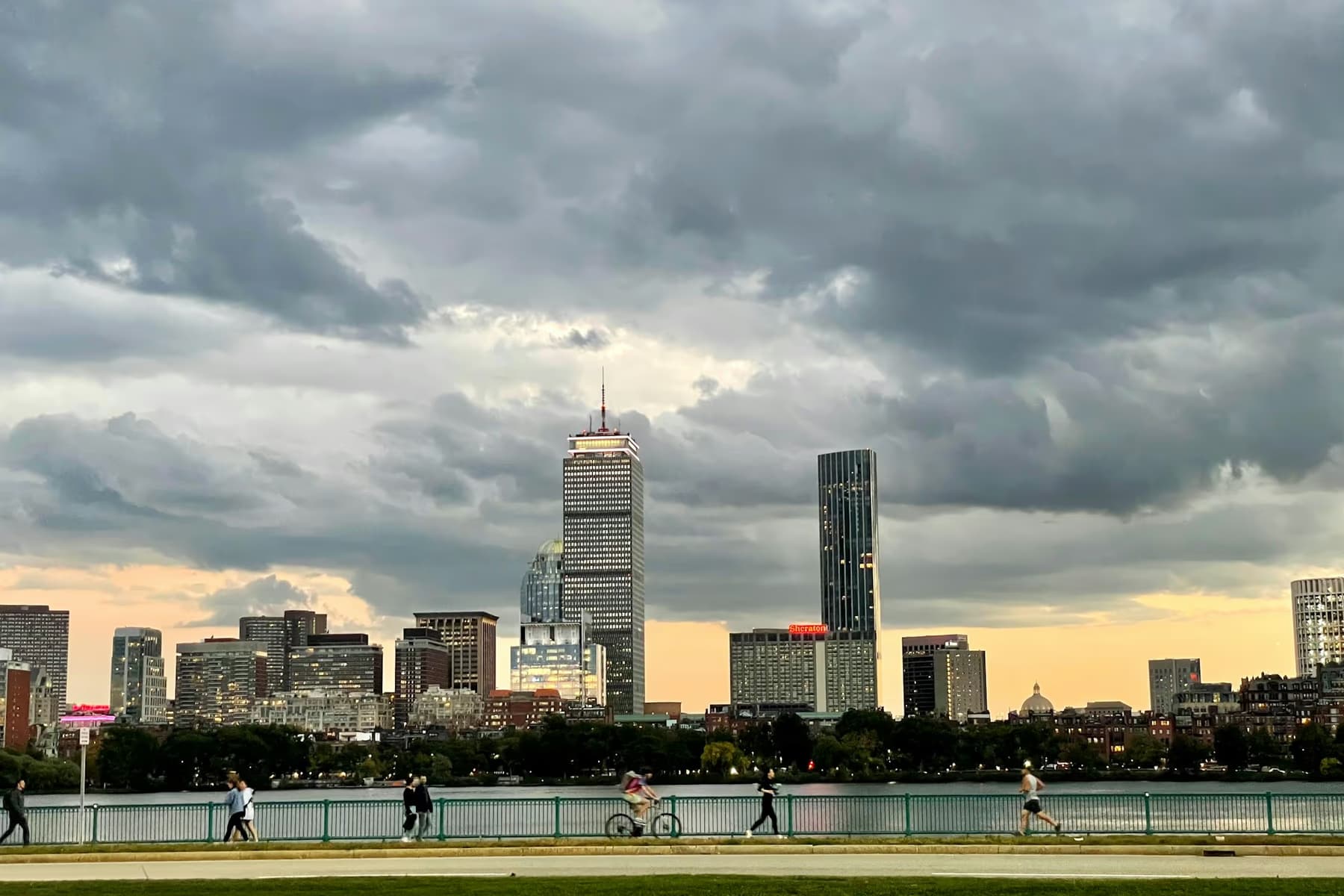 The Back Bay skyline in Boston seen across the Charles River from Cambridge